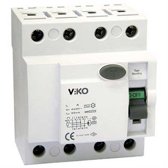 -1176-95-B Viko - VTR4-4030 4x40A 30mA Ac Tip Kaçak Akım Rölesi - Görsel 1