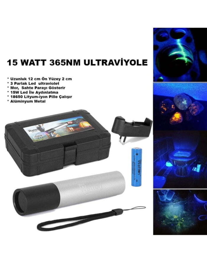 15 Watt 365NM ULTRAVİYOLE Sahte Para Işığı WATTON WT-305 - Görsel 2