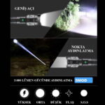 3000 Lümen Güçlü El Feneri Watton WT-604