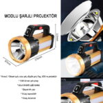 6 Mod Şarjlı EL Feneri Projektör Tipi Watton Wt-615