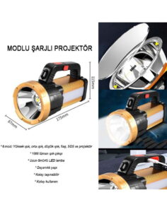 6 Mod Şarjlı EL Feneri Projektör Tipi Watton Wt-615