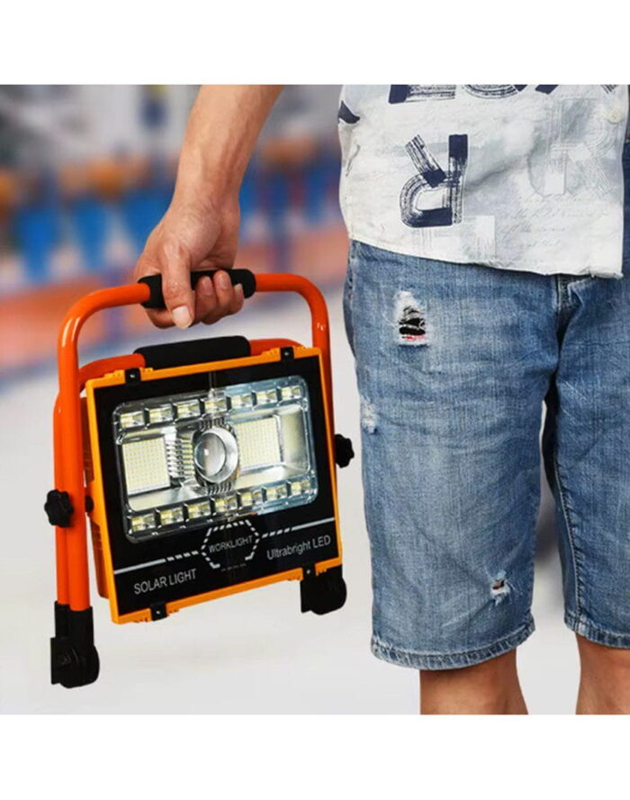 Watton WT-734 P70 LED Solar Panel Şarjlı Taşınabilir Projektör (176 SMD + Yan LED) - Görsel 2