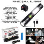 Geniş Açılı P50 Led Şarjlı EL Feneri Watton Wt-601