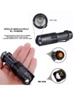 Mini Güçlü Şarjlı Pilli EL Feneri Watton Wt-304