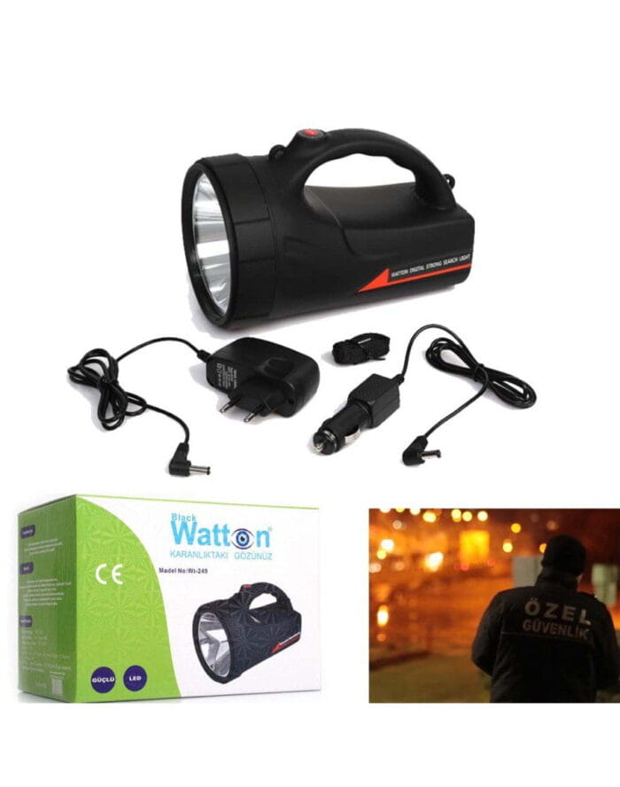 Şarjlı Güvenlik Avcı Feneri Watton Wt-240 - Görsel 2