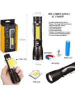 Uzun Menzilli EL Feneri Mıknatıslı Watton Wt-602