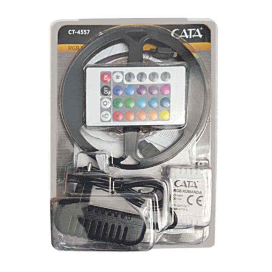 ct-4557 Cata RGB Şerit Led Set 220v 3 Renk + Trafo + Kumanda CT-4557 - Görsel 1