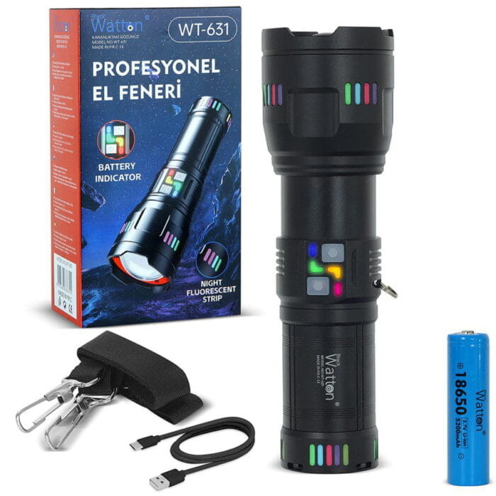 Watton Wt-631 30000 Lumen Lazer Etkili Profesyonel El Feneri - Görsel 2