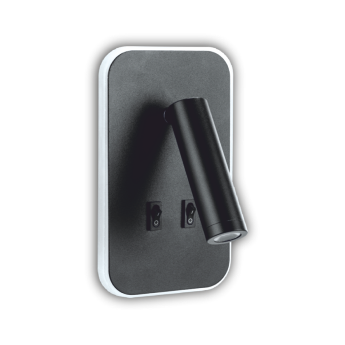 Cata 13W Tuvalu Yatak Başı Çift Kademeli Dekoratif Led Aplik Siyah kasa CT-5253S - Görsel 2