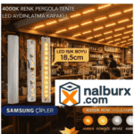 SAMSUNG 24V 4000K Pergola Tente LED Aydınlatma Kapaklı – SMT-102 (Doğal Beyaz, 18,5 cm)