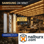 SAMSUNG 24V Günışığı Pergola Tente LED Aydınlatma Kapaklı – SMT-107 (Tek Sıra, 18,5 cm)