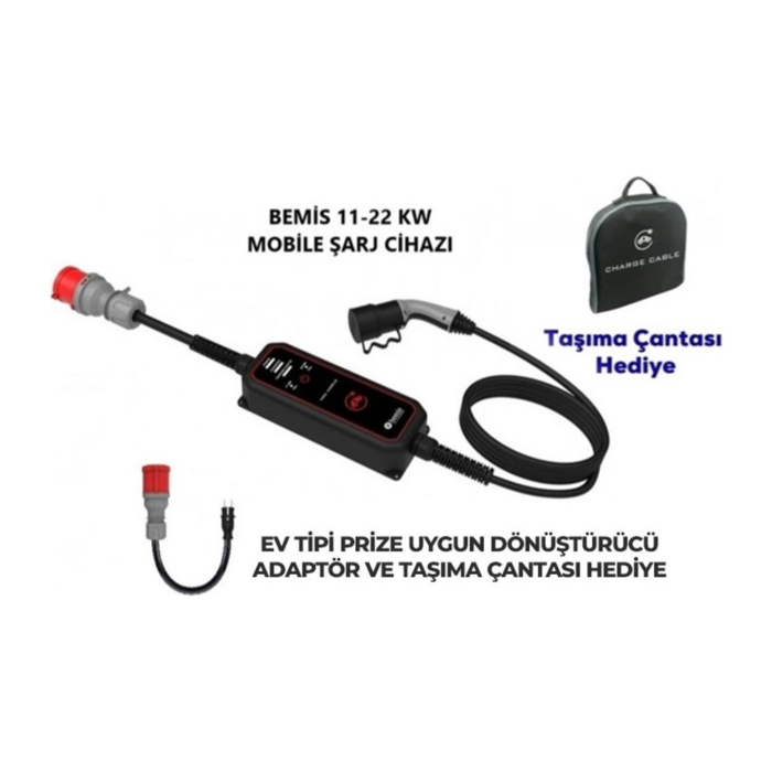 Bemis 11–22 kW Pro Elektrikli Araç Şarj Aleti 5 Metre BEV-2331-0001 - Görsel 2