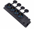 Bylion 4KMP-F Kauçuk Monofaze Dörtlü Grup Priz IP44 F Type (Schuko) Siyah (950-004-0004)