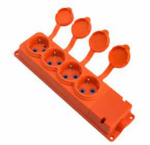 Bylion 4KMP-F Turuncu Kauçuk Monofaze Dörtlü Grup Priz IP44 Y Type (950-304-0004)