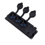 Bylion Kauçuk Monofaze Üçlü Grup Priz Siyah