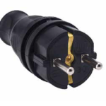 Bylion KEF-F Kauçuk Monofaze Düz Fiş IP44 F Type (Schuko) Siyah (950-001-0001)