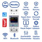 Tomzn TOMPD-63SW Akıllı Kaçak Akım Rölesi 63A WiFi – Voltaj ve Akım Koruma Rölesi
