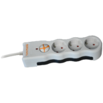 Tunçmatik Üçlü 1.5 Metre Kablolu Akım Korumalı Priz Anahtarlı Beyaz TSK19009