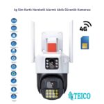 Çift Kameralı 4G SIM Kartlı Güvenlik Kamerası – Hareketli, Alarmlı, Dış Mekan (Teico-4104)