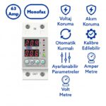 Tomzn 63A Voltaj ve Akım Koruma Rölesi – Elektrik Bekçisi (Yüksek / Düşük Gerilim Koruyucu)