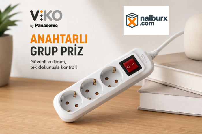 Viko Multi-Let Dörtlü Priz Anahtarlı Topraklı Kablolu Çocuk Korumalı 2 Metre 90 11 74 02 - Görsel 2
