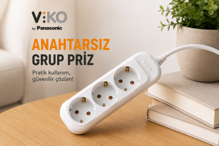 Viko Multi-let Dörtlü Priz Topraklı Kablolu Ç.K. 5 Mt 90 11 34 05 - Görsel 2