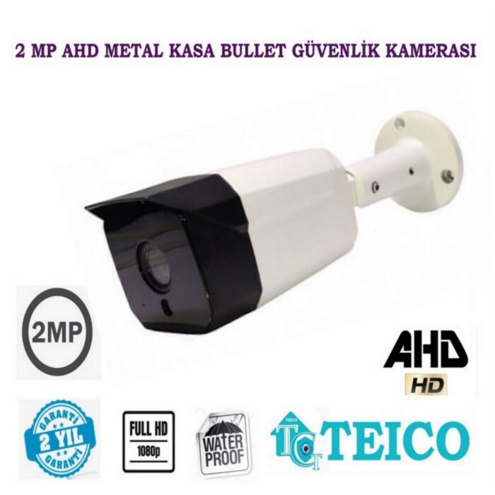 2 MP 1080P AHD Bullet Metal Kasa Güvenlik Kamerası Teico-1612 - Görsel 2