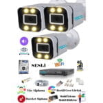 3 Kameralı 5 MP Ultra HD 1920P Sesli 320 GB HDD Dahil Güvenlik Kamera Seti Teico-6305N Renkli Gece Görüşlü XMEYE