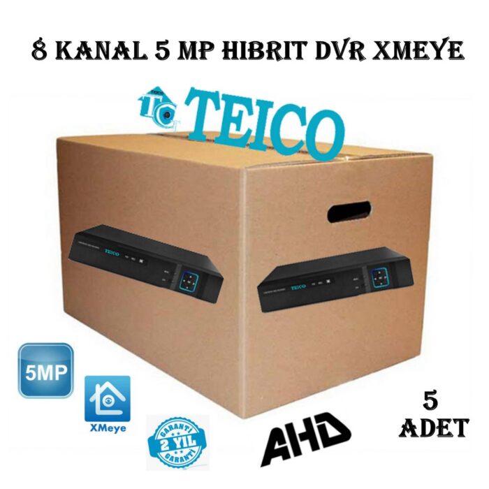 5 MP 8 Kanal AHD Hibrit Metal Kasa Kamera Kayıt Cihazı DVR Teico-7085-5 Toptan Satış XMEYE H.265+ - Görsel 2