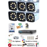 6 Kameralı 5 MP Ultra HD Güvenlik Kamera Seti Teico-6165N Warm LED Renkli Gece Görüşlü IP66 Su Geçirmez XMEYE 500 GB HDD Dahil