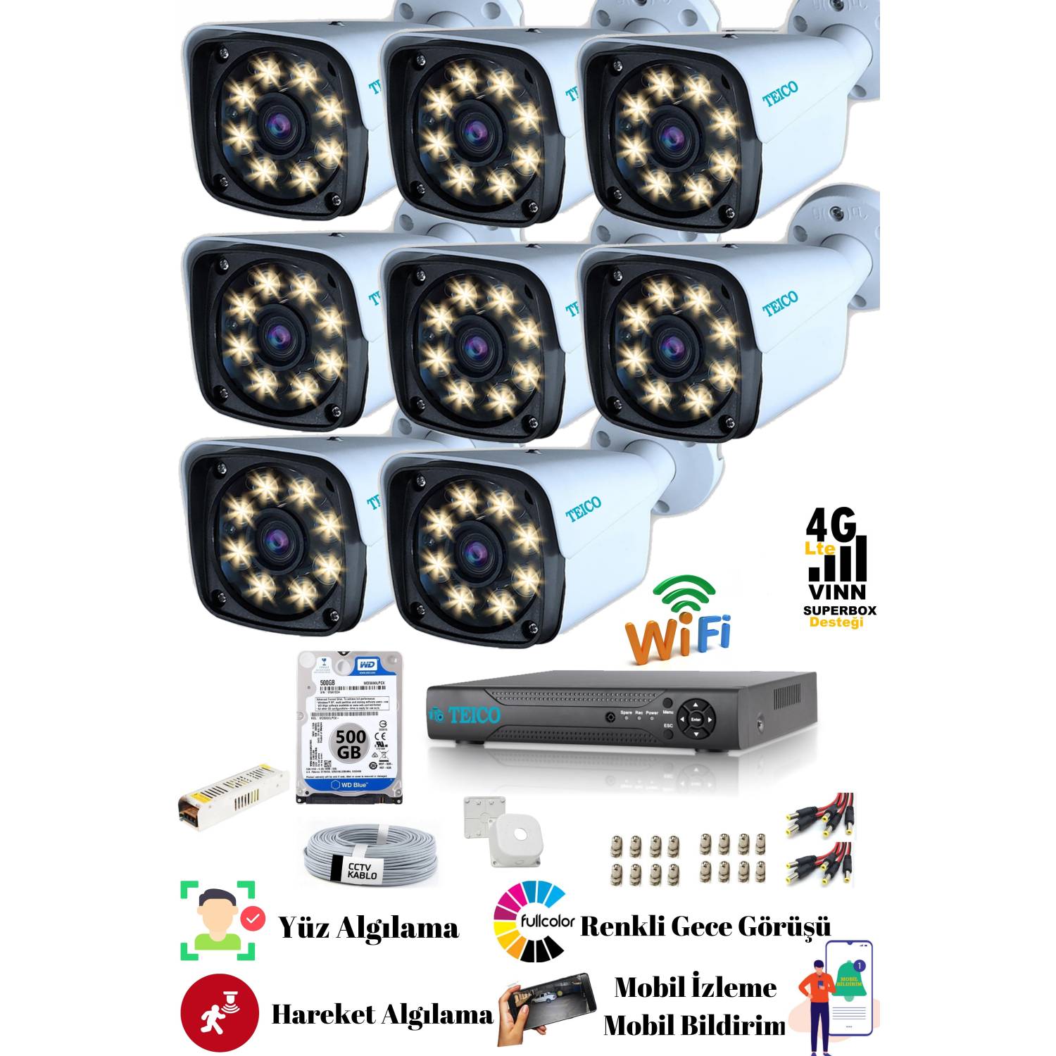 8-kamerali-5-mp-ultra-hd-guvenlik-kamera-seti-teico-6185n-warmled-renkli-gece-goruslu-su-gecirmez-cepten-izleme-xmeye-1500x1500 8 Kameralı 5 MP Ultra HD Güvenlik Kamera Seti Teico-6185N 500 GB HDD Dahil XMEYE - Görsel 1
