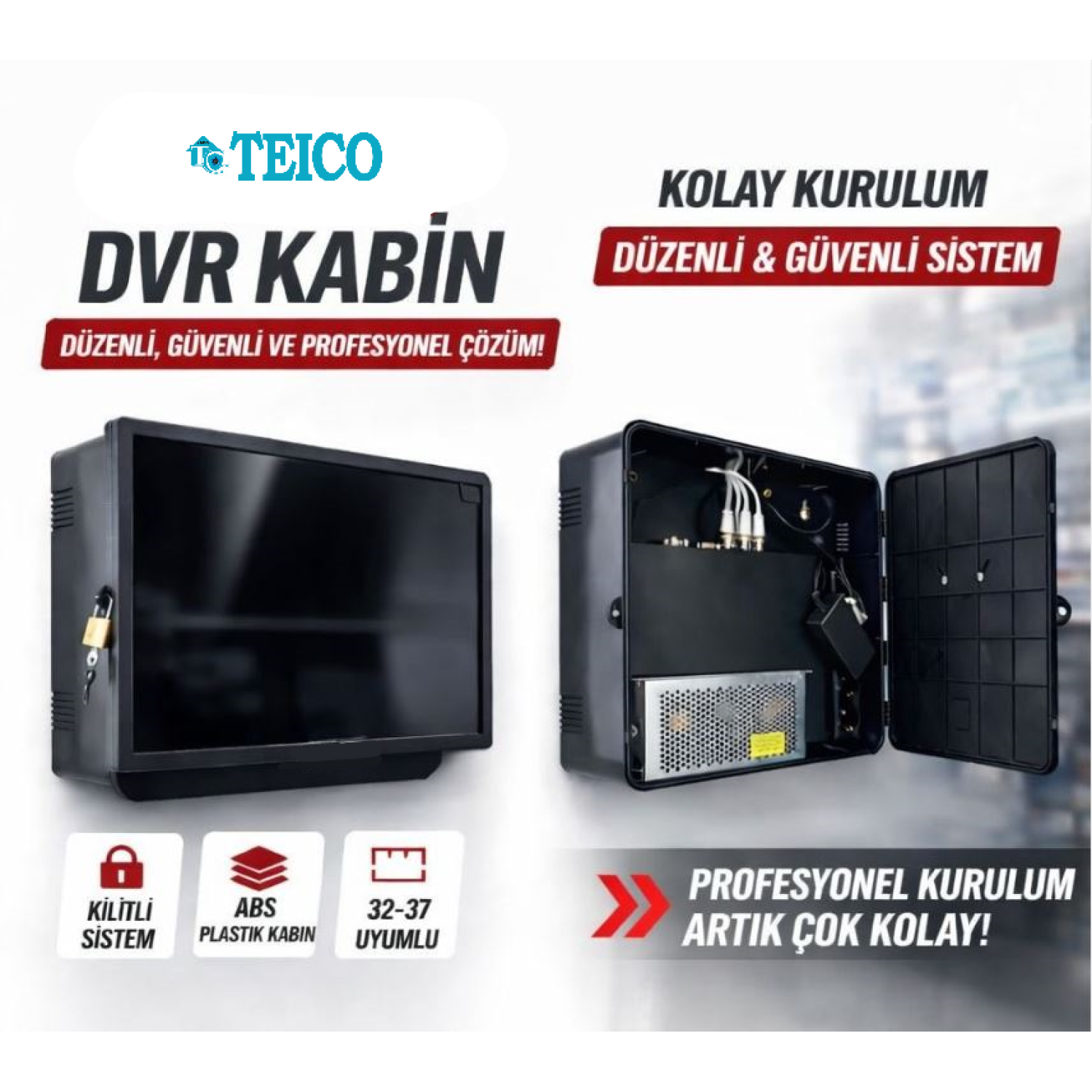 PVC Pano DVR Kabin Ve Monitör Koruma Panosu Teico-5540 PVC DVR Kabin ve Monitör Koruma Panosu TEICO-5540 - Görsel 1