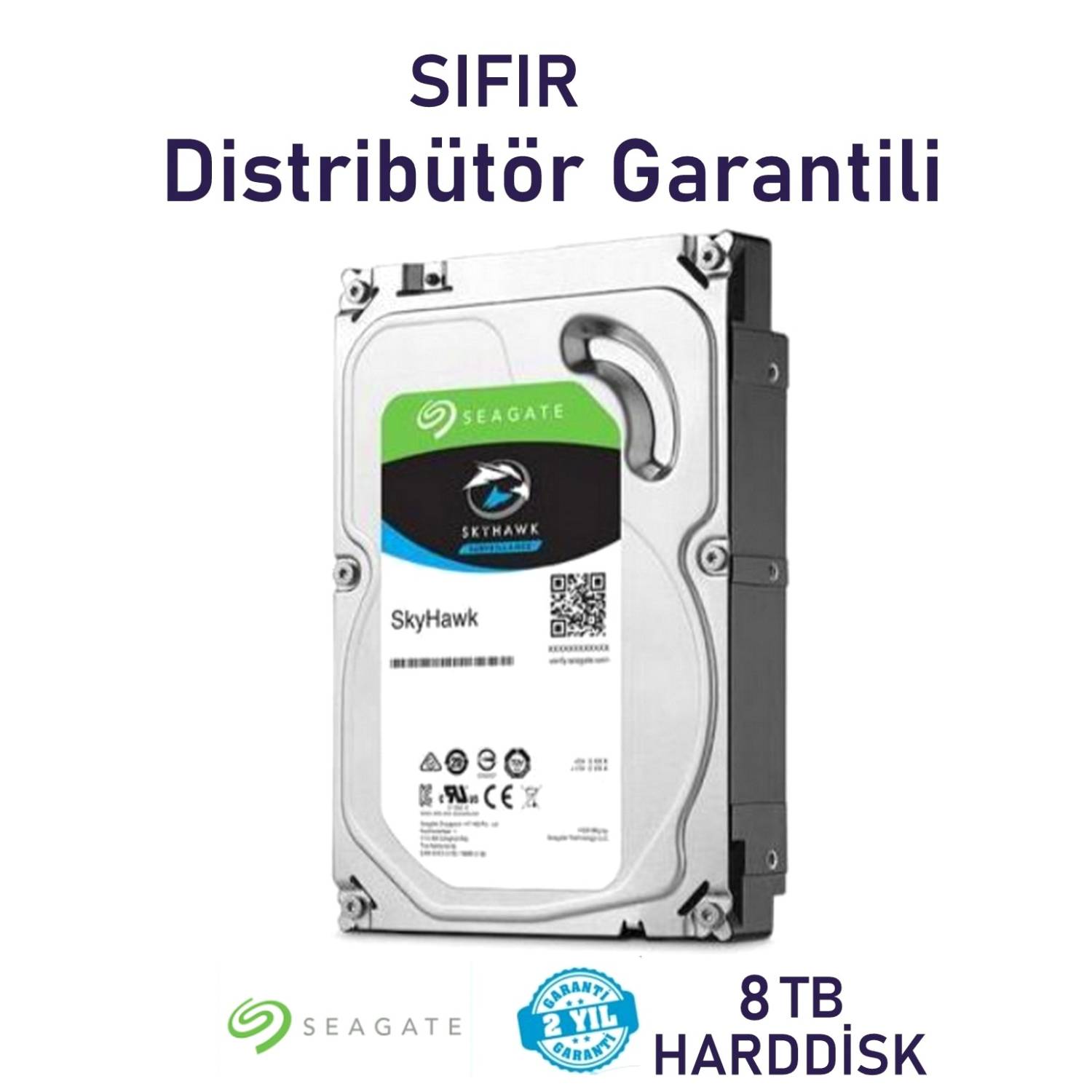 Seagate Skyhawk 8 TB Harddisk 3.5 Inç Distribütör Garantili Seagate SkyHawk 8 TB 3.5" Güvenlik Hard Diski SATA - Görsel 1