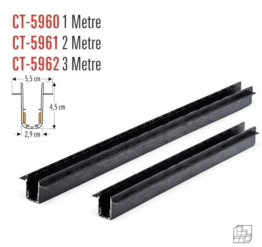 Cata Orlando Magnetic Ray 1m Siyah CT-5960 Cata Alabama Yaylı Magnetic Ray 2 Metre Siyah CT-5964 - Görsel 1